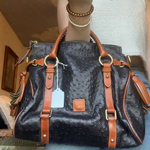 Navy blue leather Dooney and Bourke